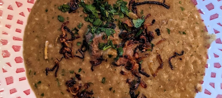 Pakistani Lentil, Grain and Meat Stew (Haleem)